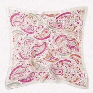 Paisley Pink Cream Satin Scarf